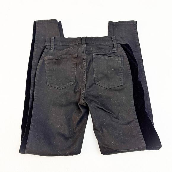 Madewell Black 9" High-Rise Skinny Tuxedo Accent Stripe Style Jeans Size 27T - Picture 5 of 6